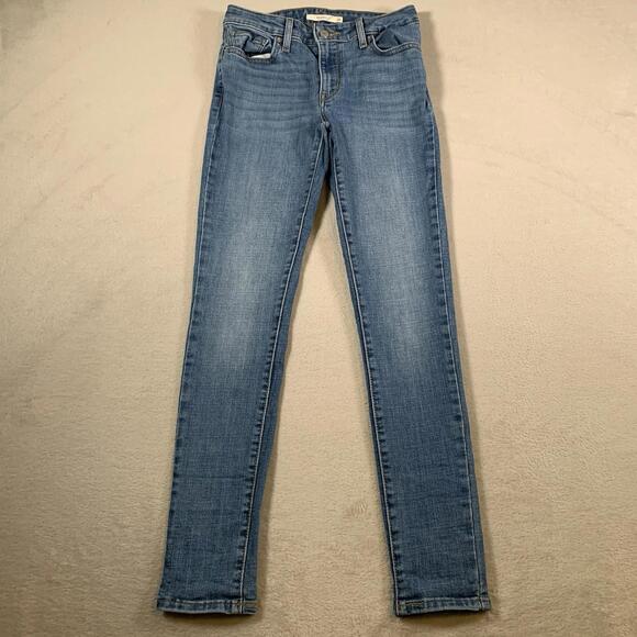 Levis‎ 711 Skinny Jeans Womens 26x30 Blue Medium Wash Denim Zip Mid Rise Ladies - Picture 1 of 12